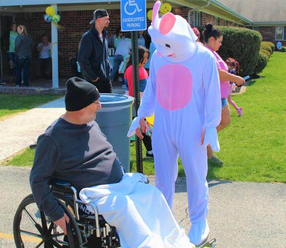 Hallmark Healthcare of Carlinville residents and staff enjoyed a community-wide Easter celebration and egg hunt with local families on April 8 at Loveless Park in Carlinville.
